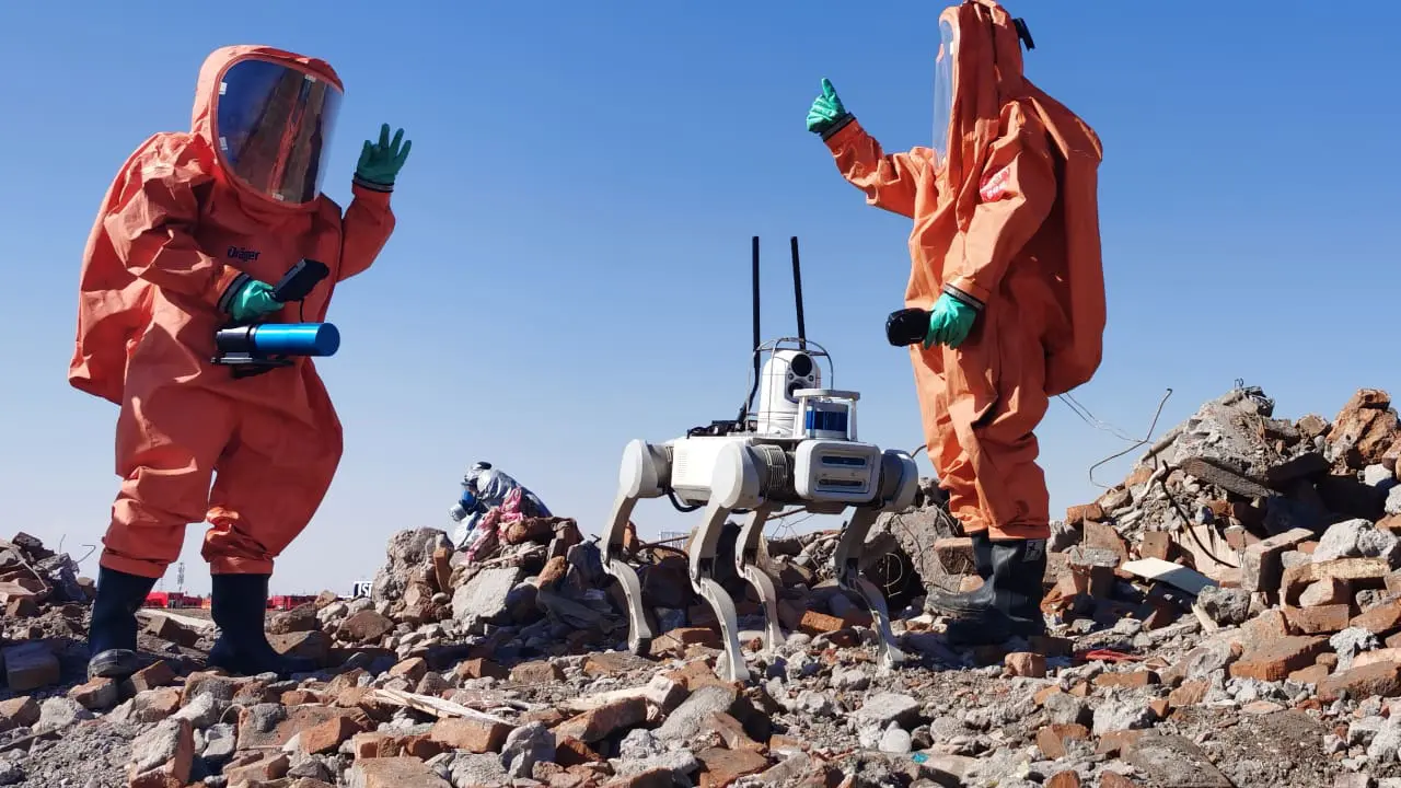 DEEP Robotics quadruped robot assisting in emergency rescue operations