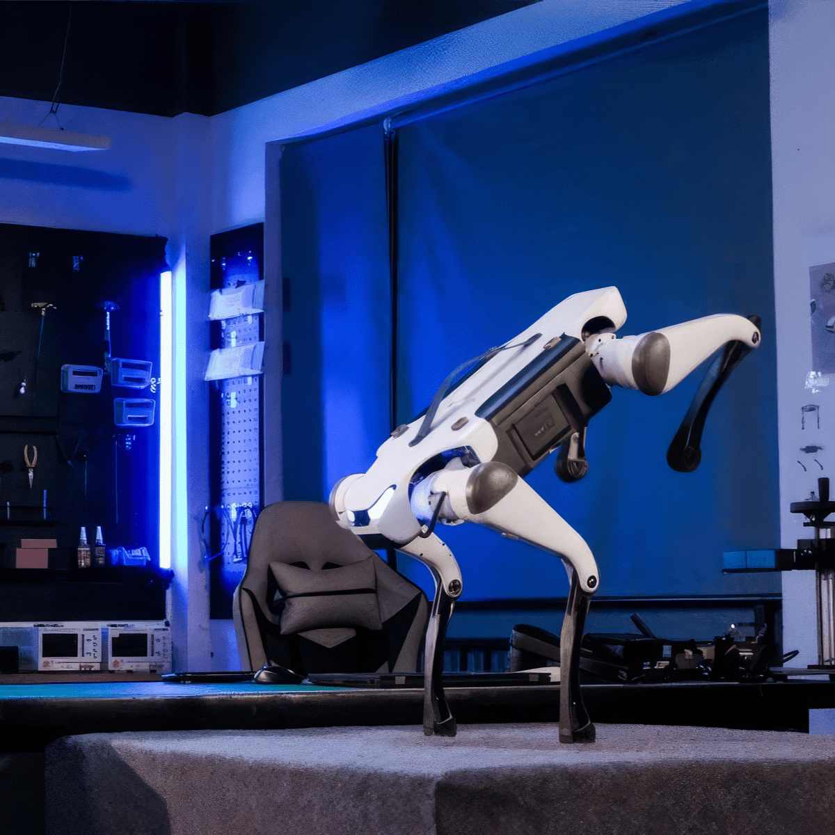 DEEP Robotics Lite 3 quadruped robot performing a jumping motion