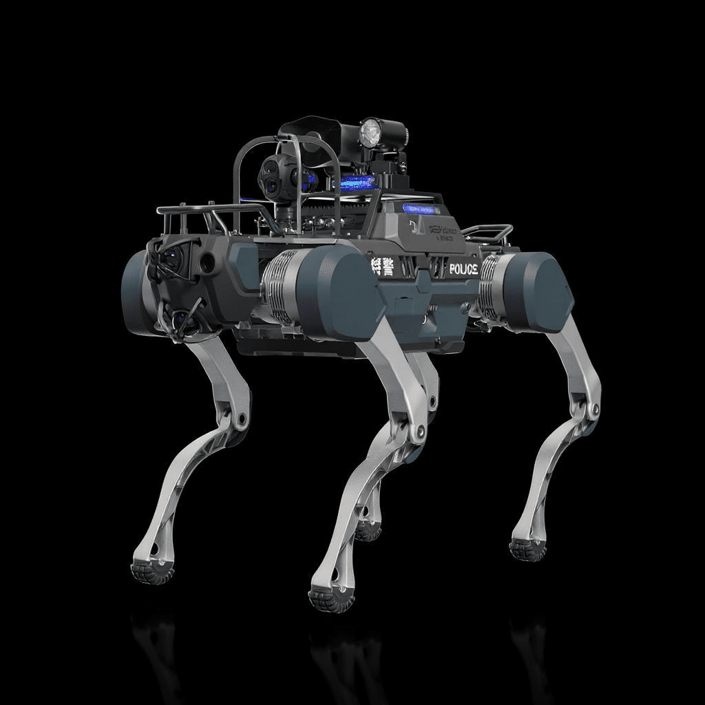 DEEP Robotics X30 quadruped robot in police configuration for law enforcement and public safety tasks